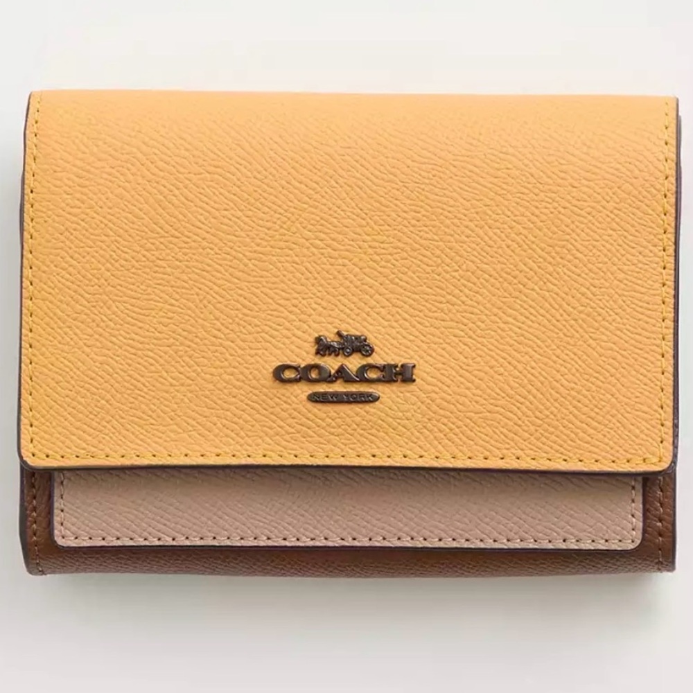 COACH Colorblock Medium Wallet NWT in Dust-bag Pewter Honeycomb Multi